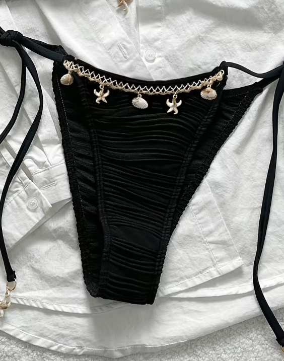 Black Embellished Bikini