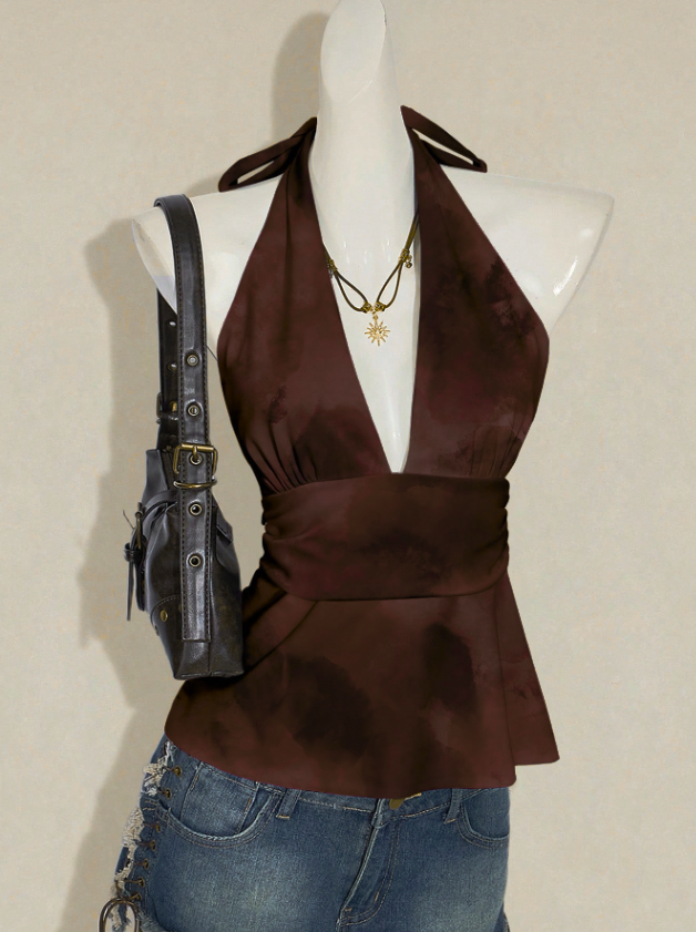 Brown Halter Top