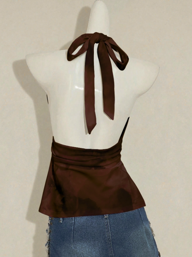 Brown Halter Top