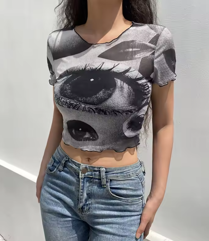 Eye Mesh Crop Top