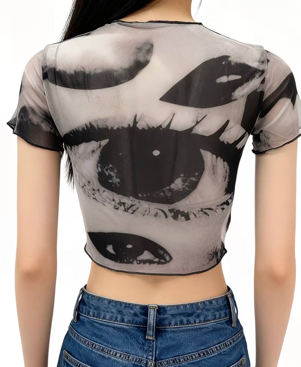 Eye Mesh Crop Top