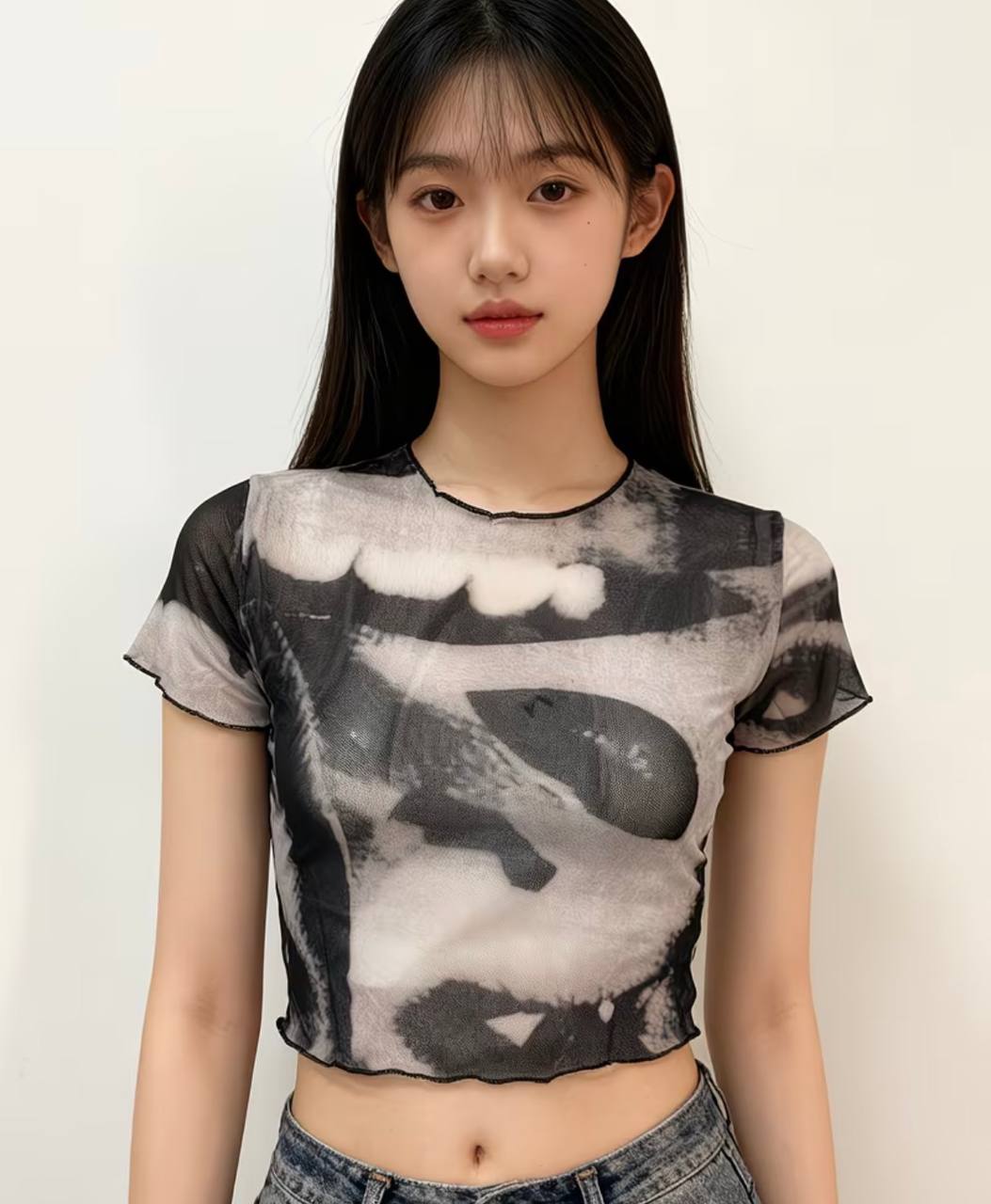 Eye Mesh Crop Top