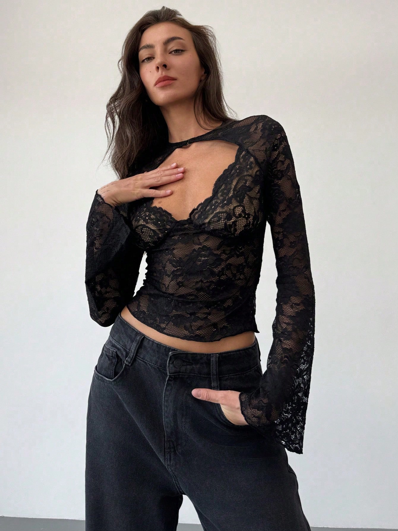 Lace Long Sleeve Top