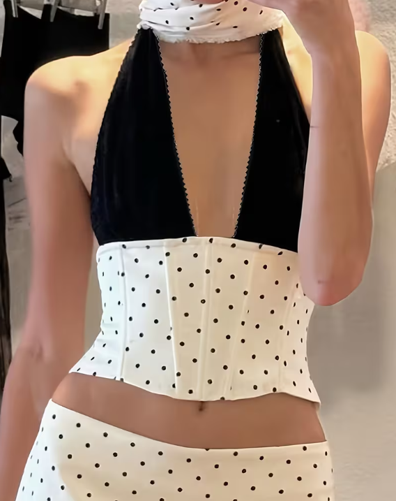 Mixed Polka Dot Halter