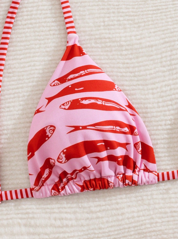 Pink & Red Fish Bikini