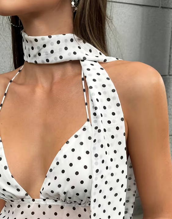 Polka Dots Backless Top