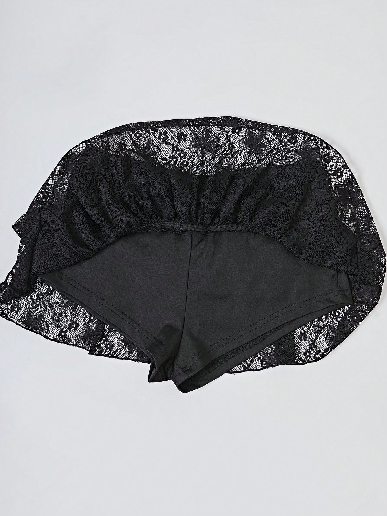 Ruffled pleated lace skirt