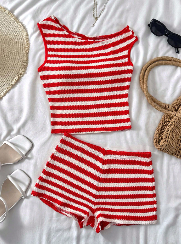 Two Piece Set (Red and White)